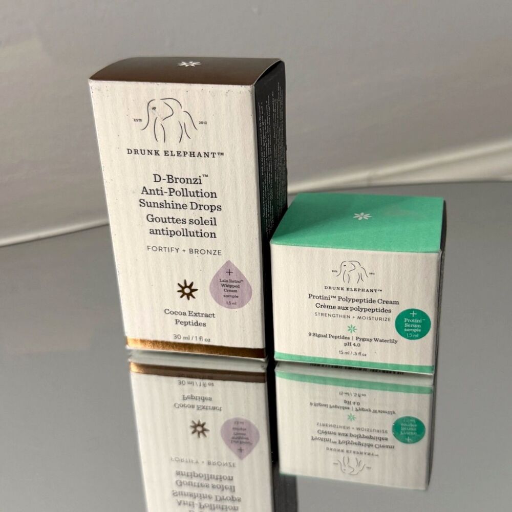 drunk elephant bundle ⦙ d-bronzi drops & protini polypeptide cream new